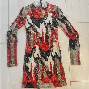 Free People Multicolor Sequin Mini Dress